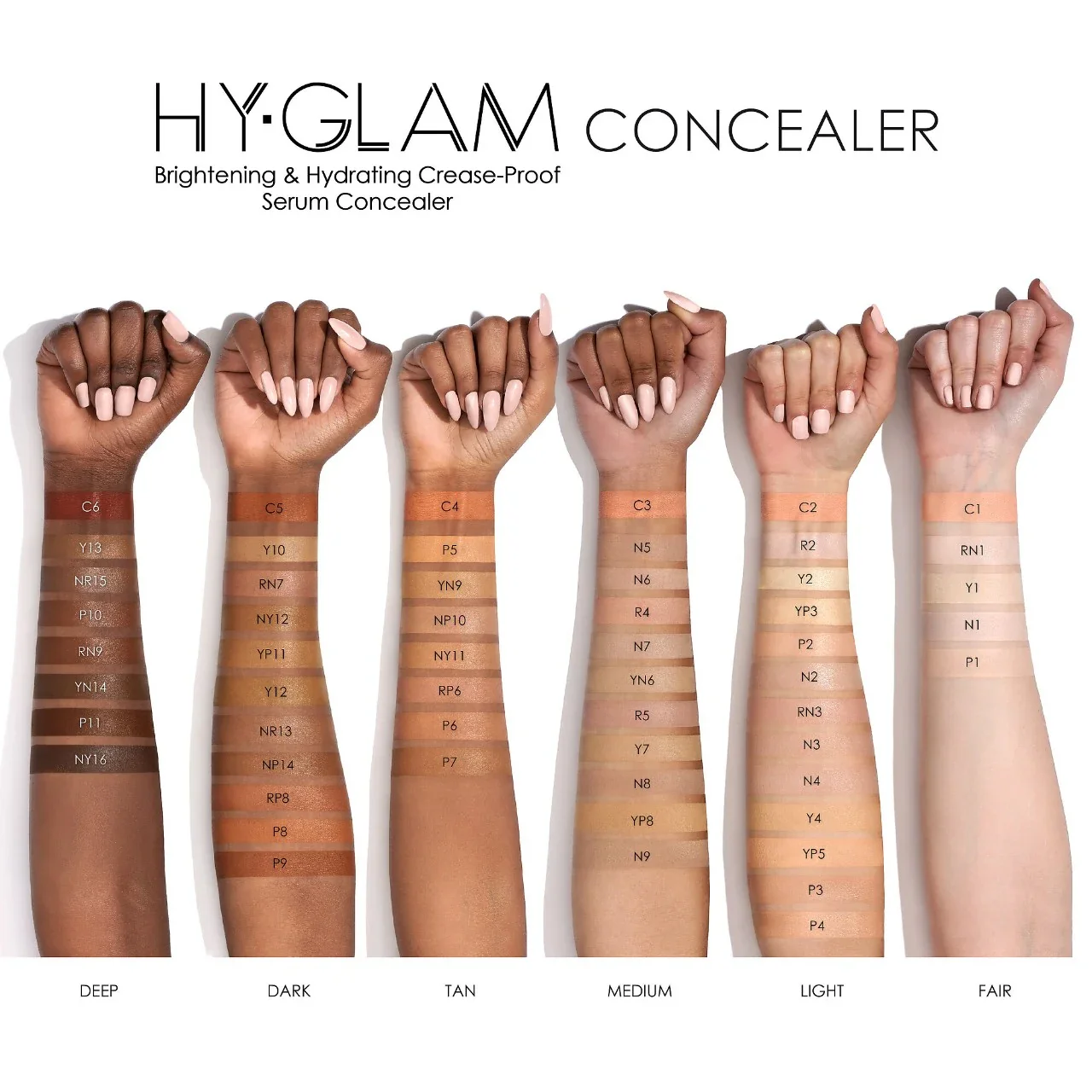 Hy-Glam Brightening & Hydrating Medium to Full Coverage Crease Proof Serum Concealer — foto 4 de 59
