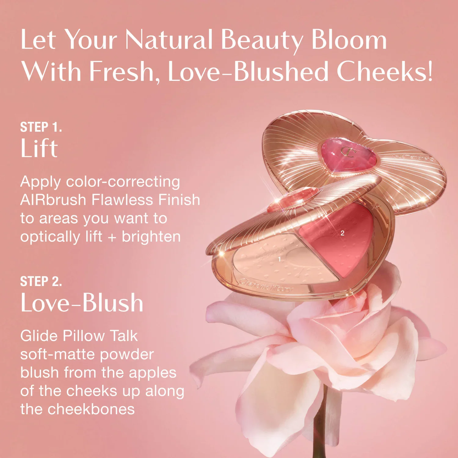 Pillow Talk Beauty Soulmates Airbrush Flawless Finish Brightening and Blush Powder Palette — foto 4 de 11