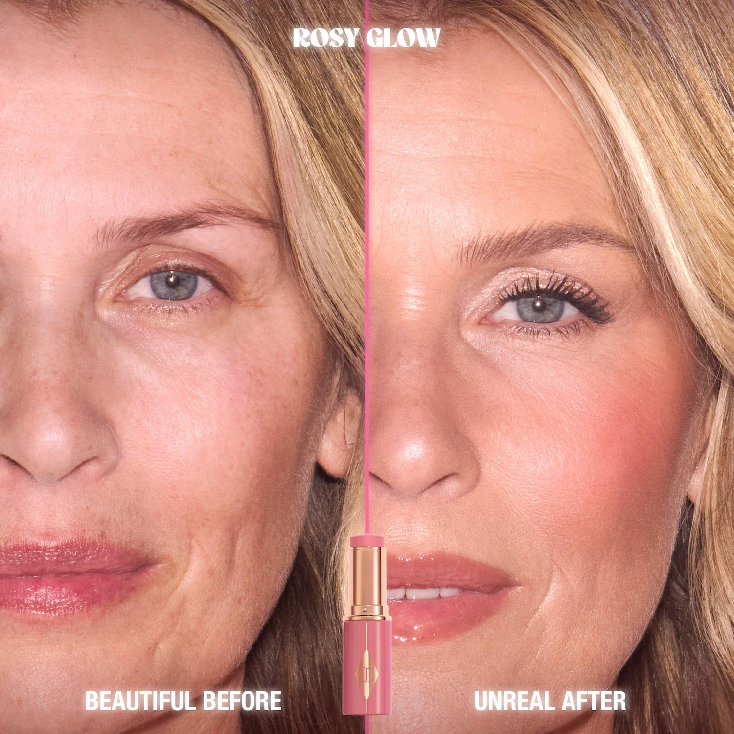 Mini Unreal Lip + Cheek Glow Blush Stick with Hyaluronic Acid — foto 5 de 14