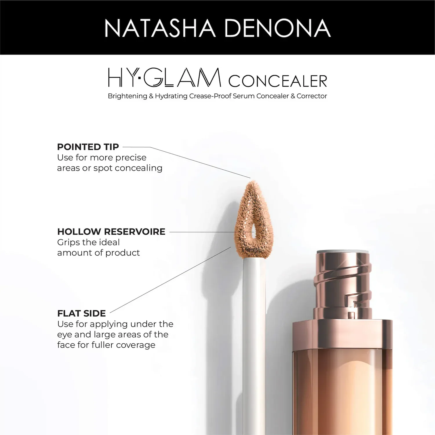 Mini Hy-Glam Brightening & Hydrating Medium to Full Coverage Crease Proof Serum Concealer — foto 10 de 30